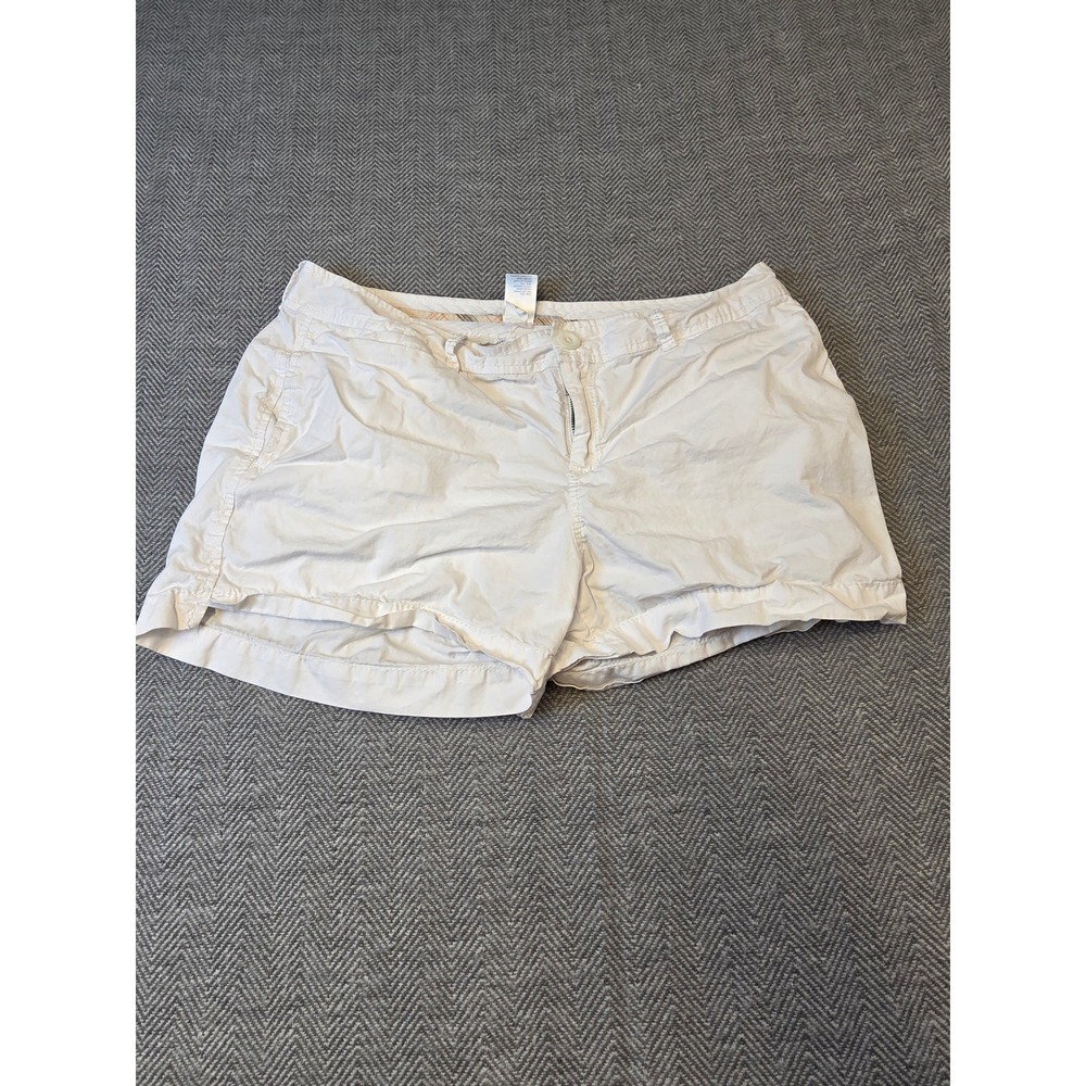 Old Navy Chino Shorts Womens Size 12 White Cotton Mid-Rise Summer Casual Wear